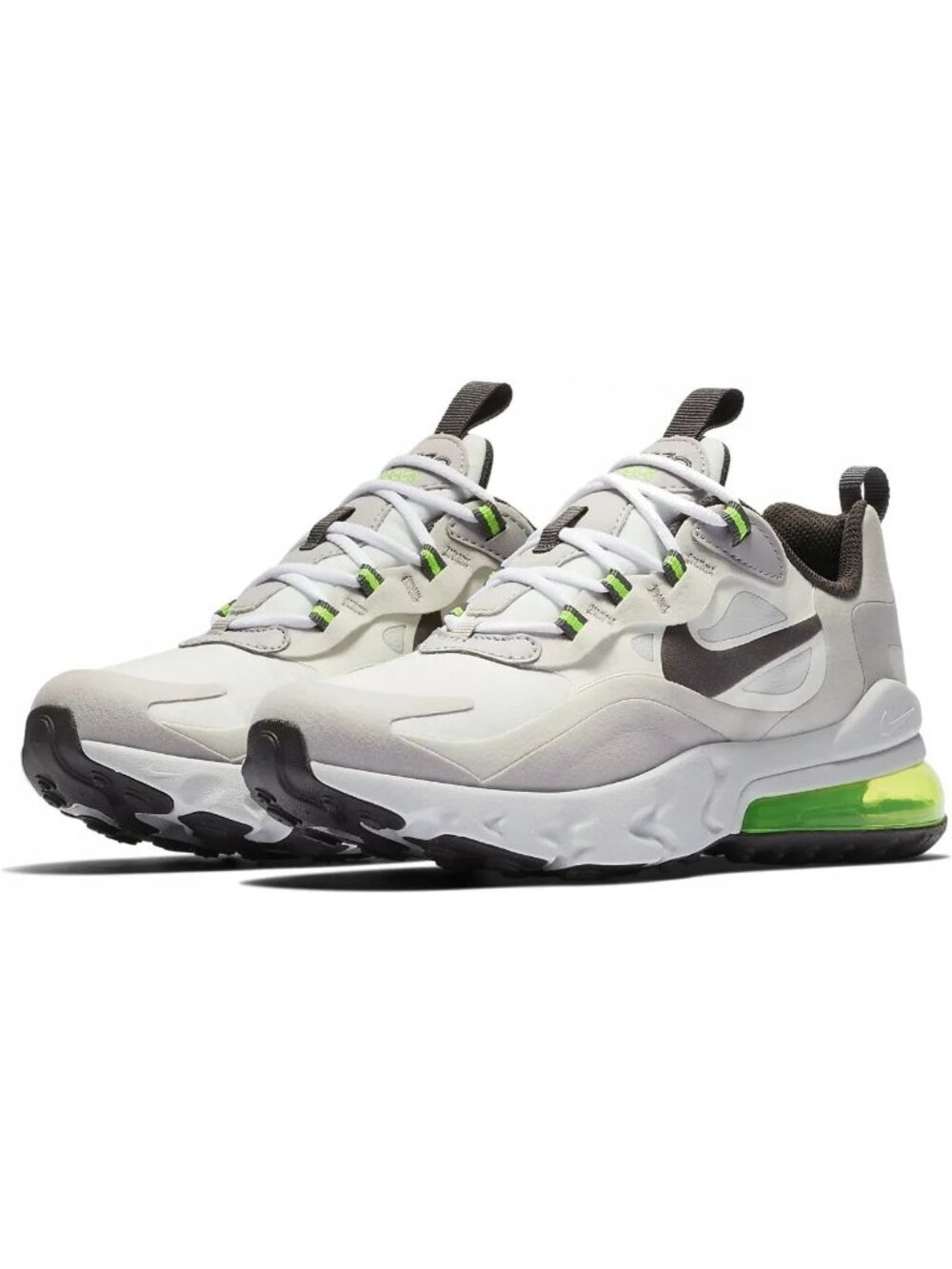 Nike Air Max 270 React Summit White Grey Electric Green Mens Size 9 CI3866-100 - Picture 13 of 13